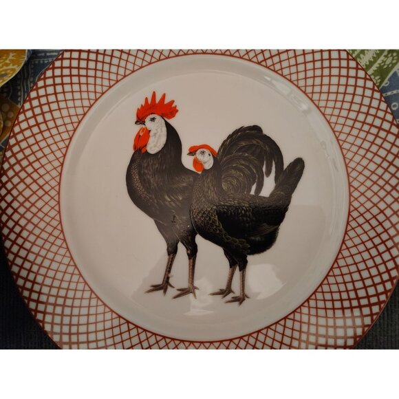 4 The Haldon Group Dinner Plate, Hen Rooster, Cottagecore, Country Farm 10.5" - Picture 2 of 7